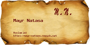 Mayr Natasa névjegykártya
